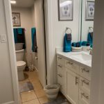 Beautiful quartz vanity in principal bathroom